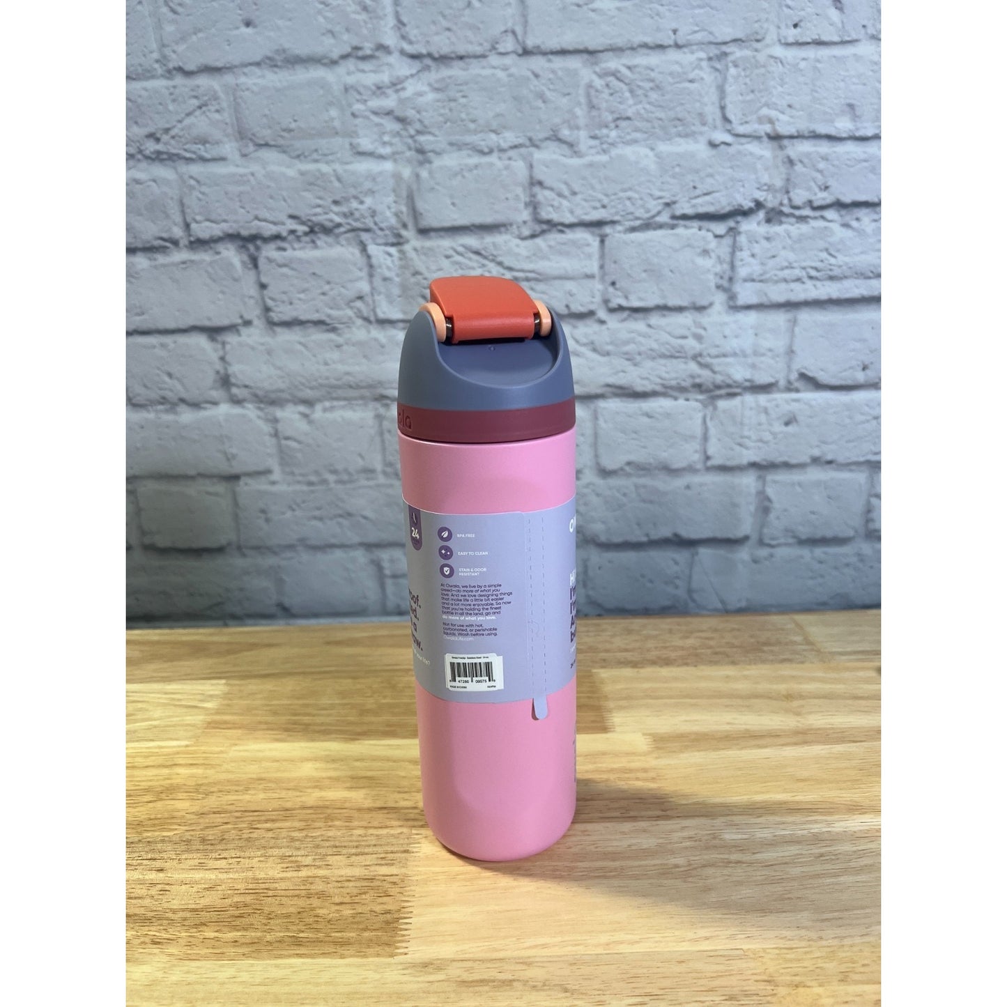 NEW Owala FreeSip Stainless Steel Water Bottle 24oz Purple/Pink