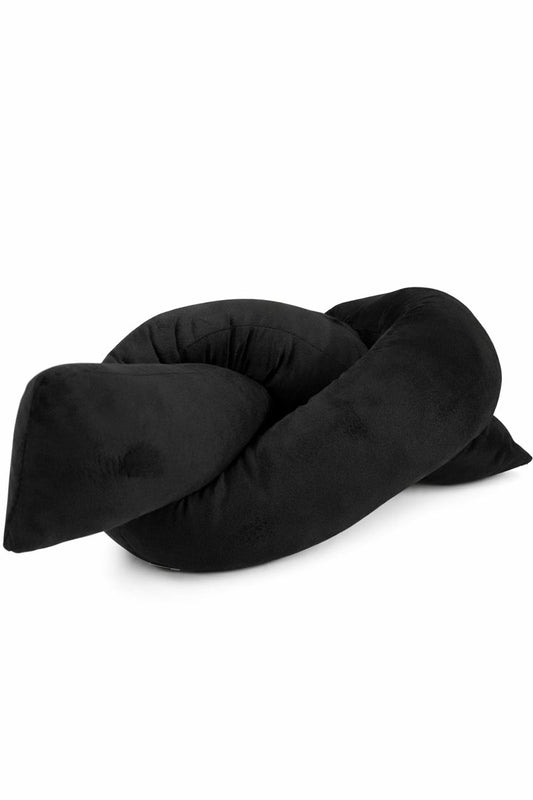 Two New Bullseye Playground Black Knot Throw Pillows