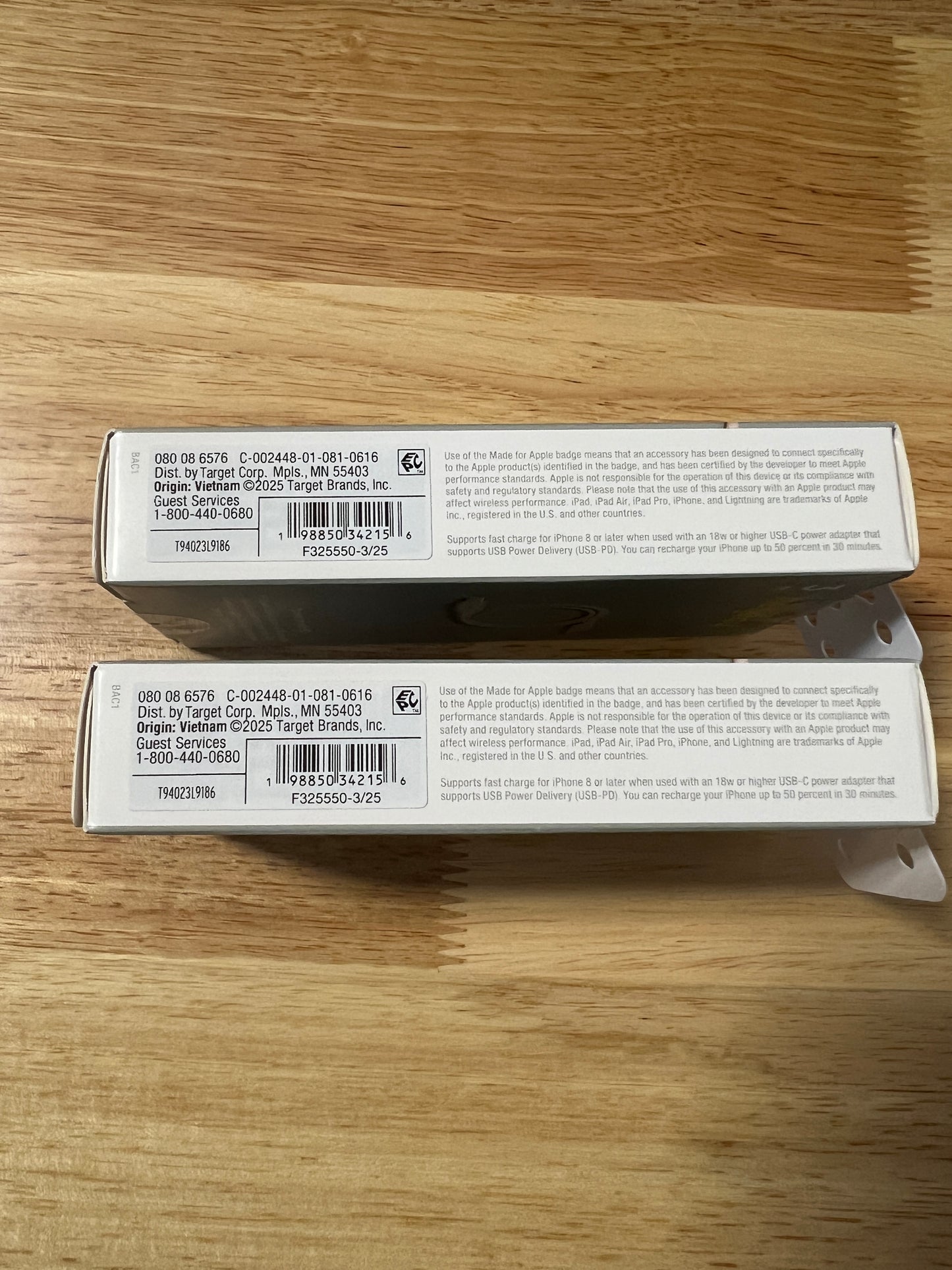 NEW Two Heyday 3' Pink Lightning to USB-C Fast Charging Cables