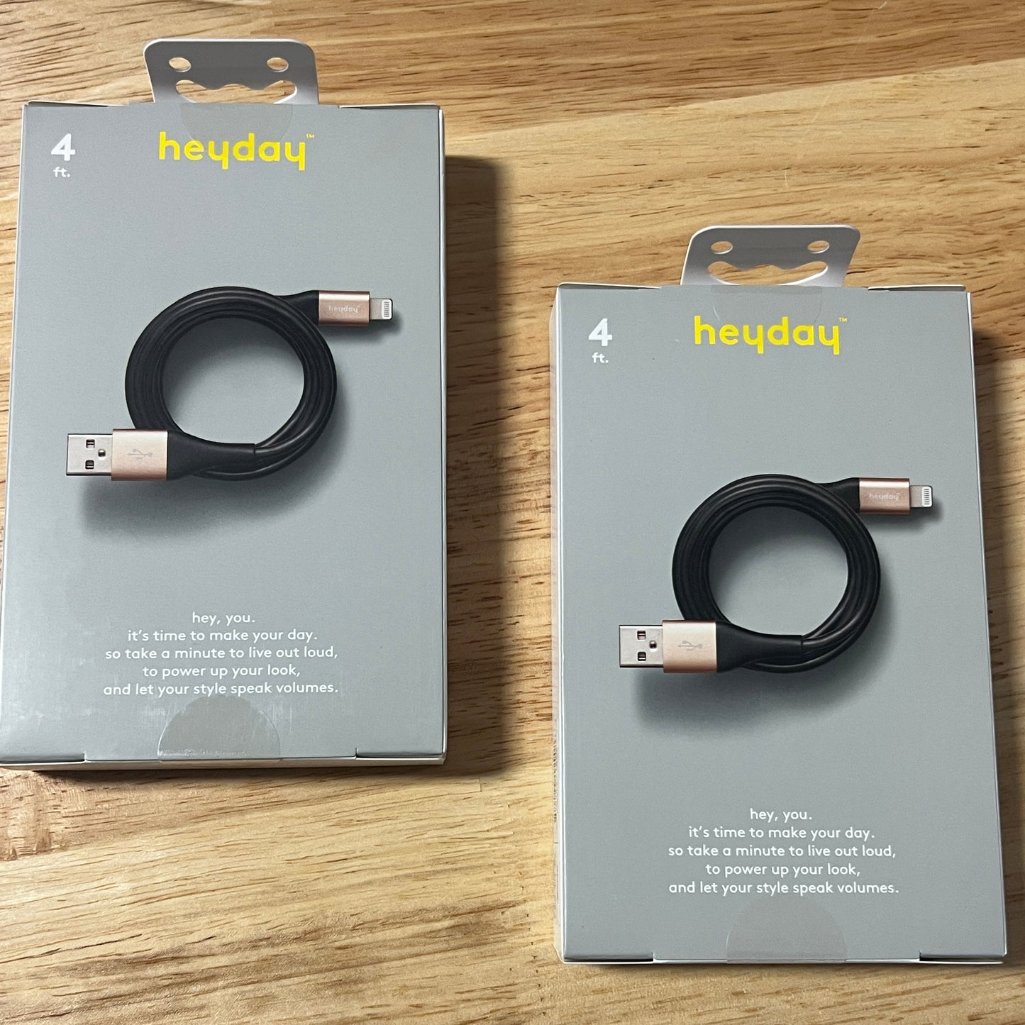 NEW Two Heyday 4' Black Lightning Charging Cables