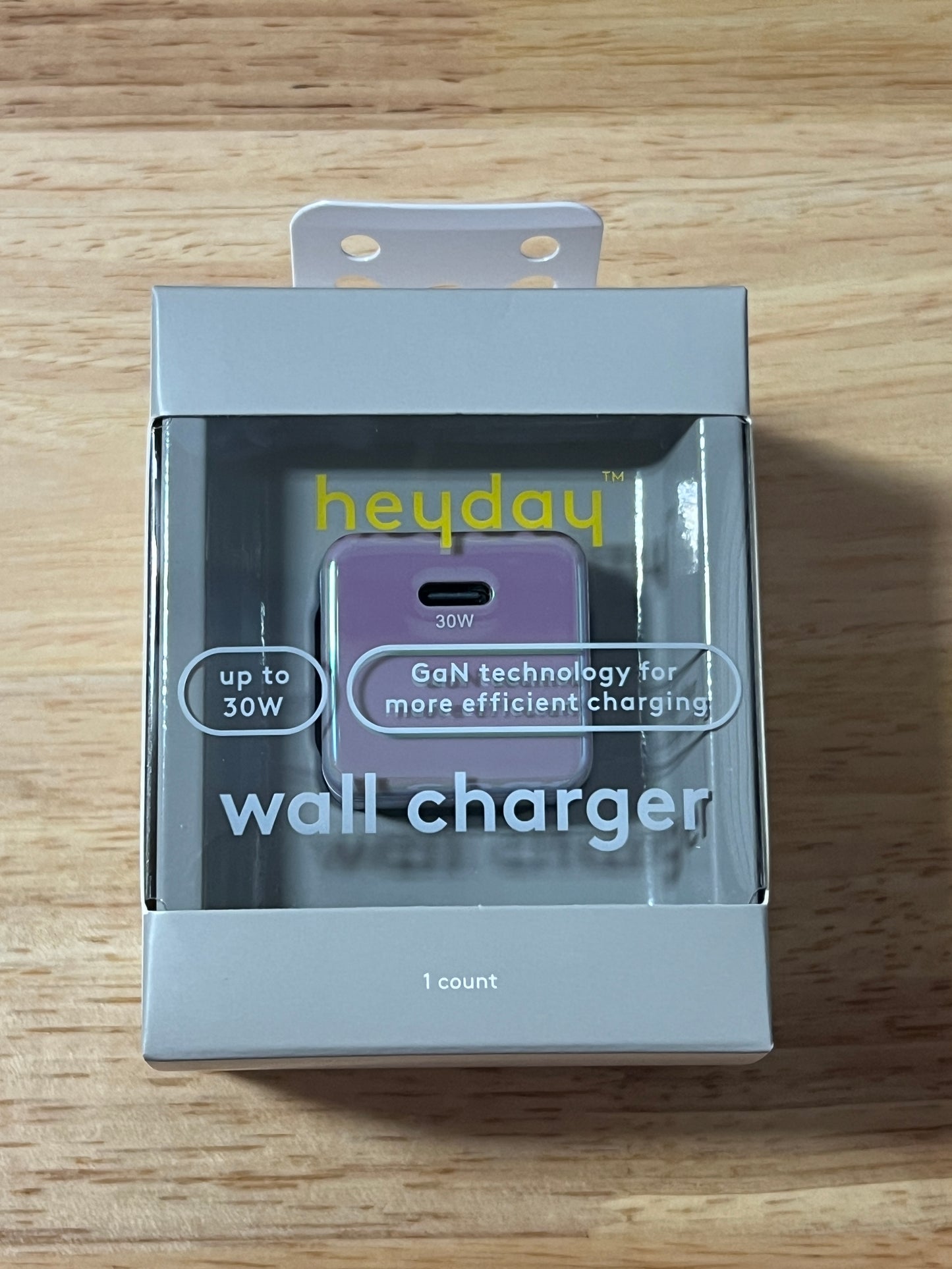 NEW Heyday Purple USB-C Connection Wall Charger