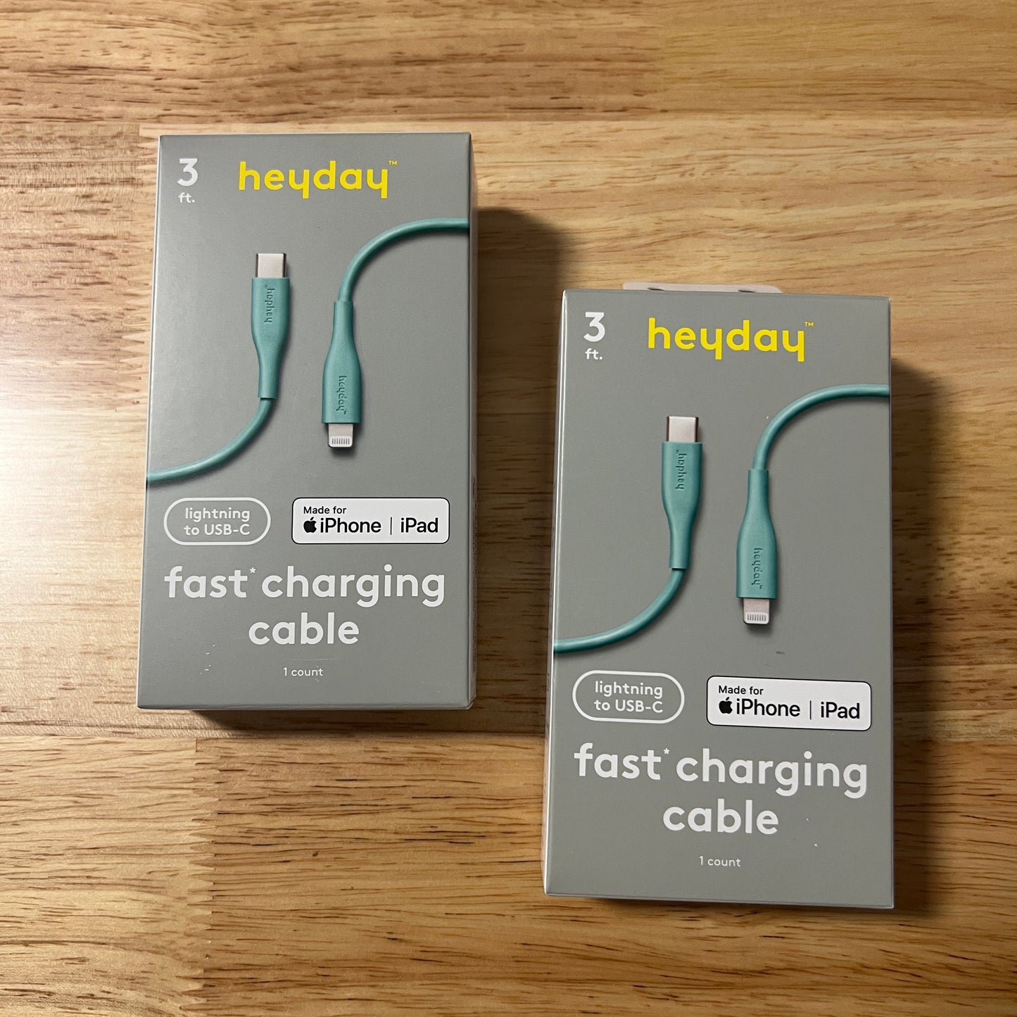 NEW Two Heyday 3' Teal Lightning to USB-C Charging Cables (Copy)
