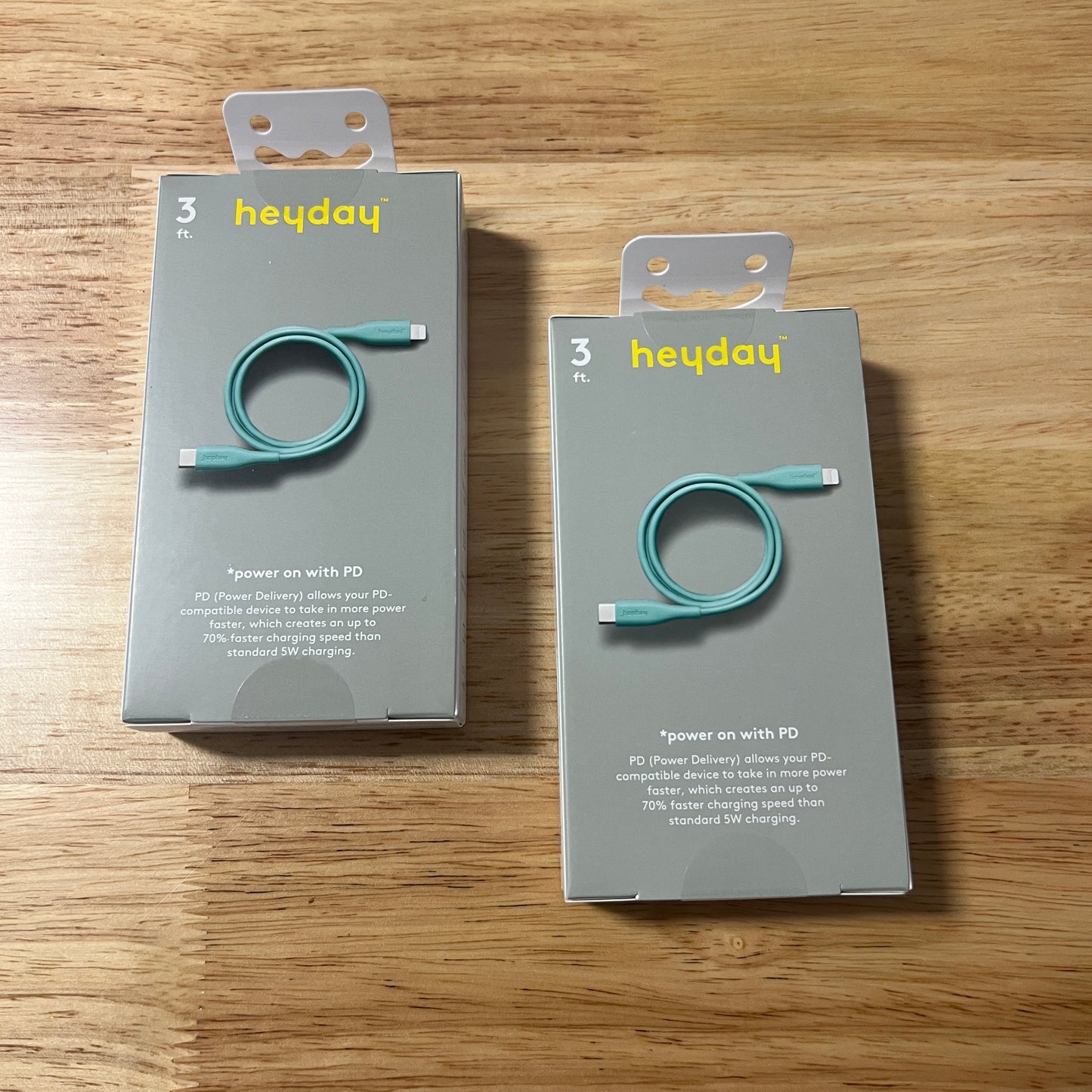 NEW Two Heyday 3' Teal Lightning to USB-C Charging Cables (Copy)