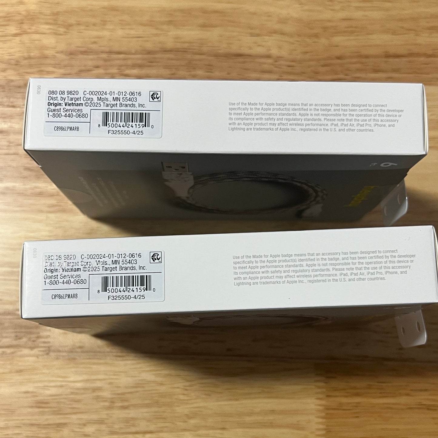 NEW Two Heyday 6' Grey/White lightening to USB Charging Cable