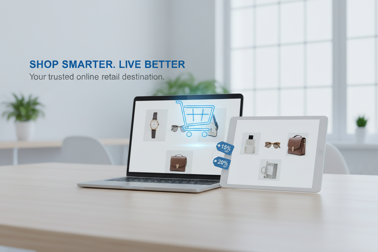 Clean online discount shopping banner